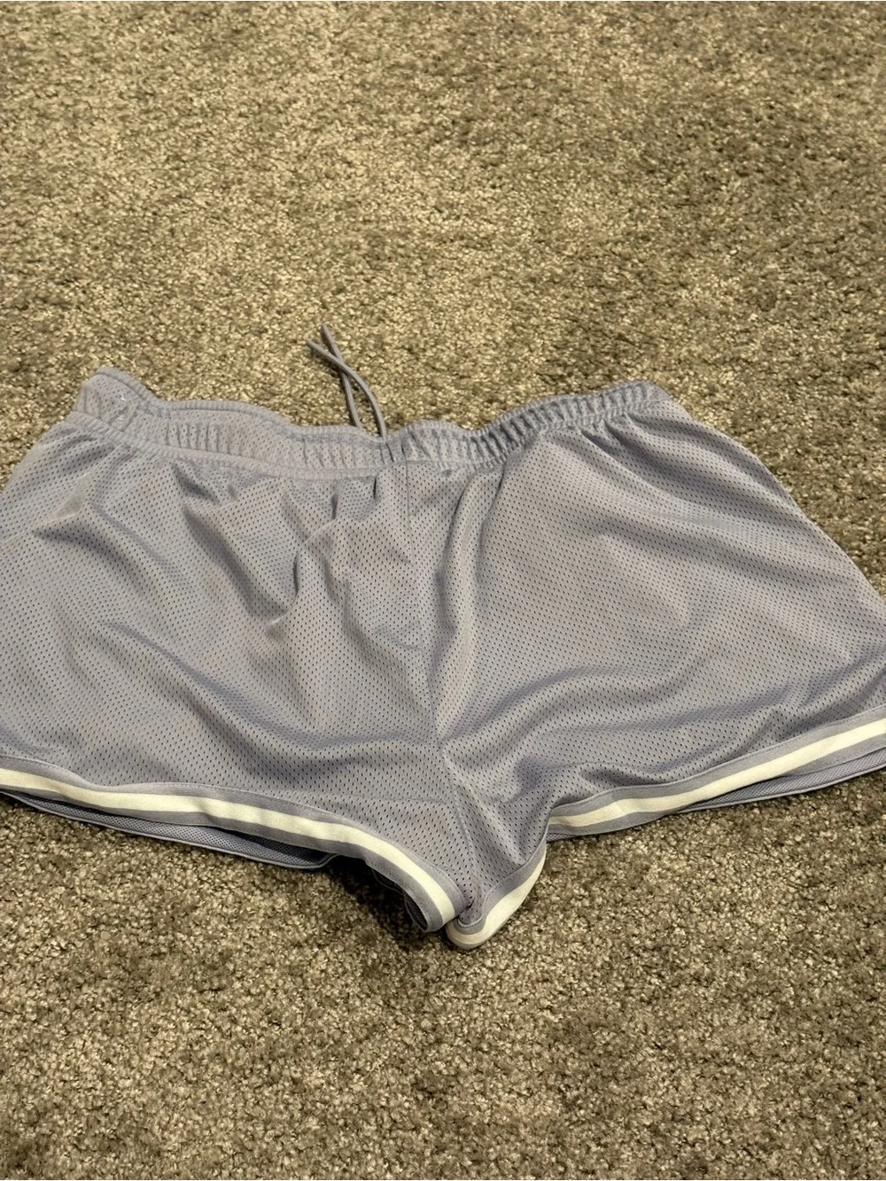 Nike Women’s Lavender Athletic Mesh Shorts with White Trim